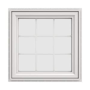 35.5 in. x 35.5 in. V-4500 Series White Vinyl Right-Handed Casement Window with Colonial Grids/Grilles