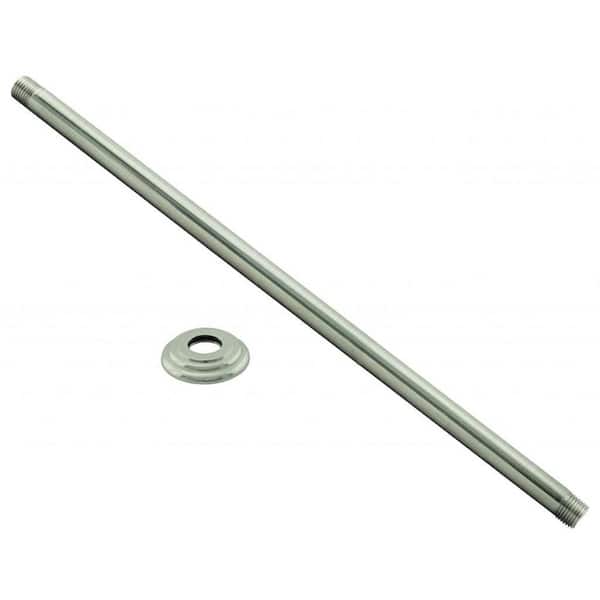 Westbrass 1/2 in. IPS x 48 in. Round Ceiling Mount Shower Arm with Flange, Satin Nickel