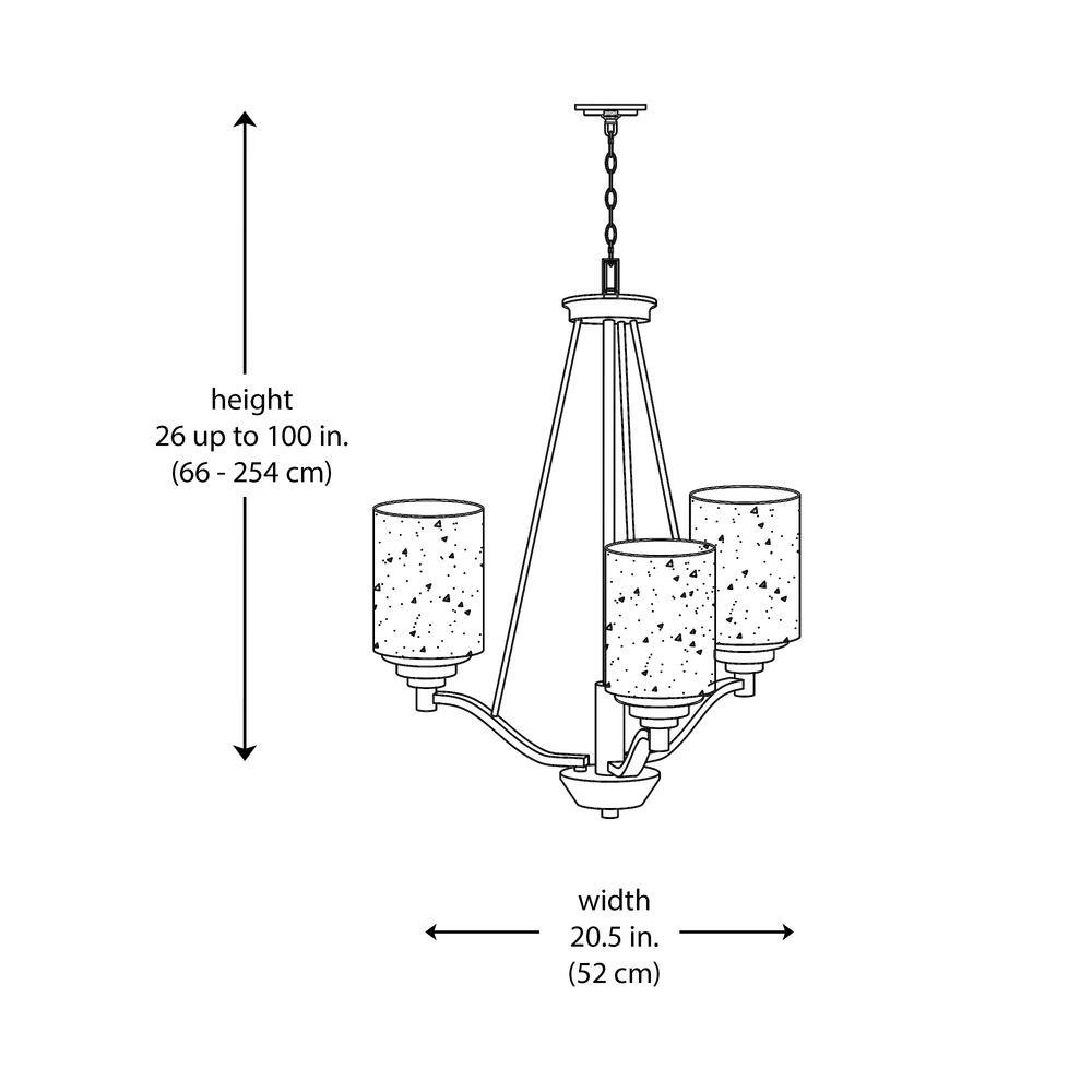 Simi Modern Black Mini Chandelier with Seeded Glass Shades