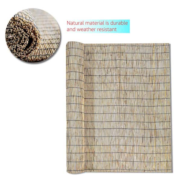 16.4 ft. x 5 ft. (Natural) Bamboo Reed Privacy Screen Fencing for Porch, Patio and Balcony
