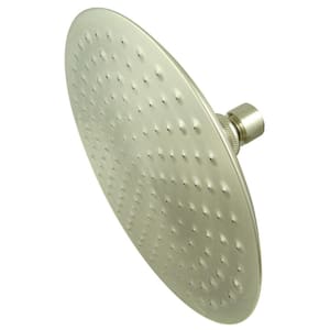 1-Spray 7.8 in. Single Wall Mount Fixed Rain Shower Head in Brushed Nickel