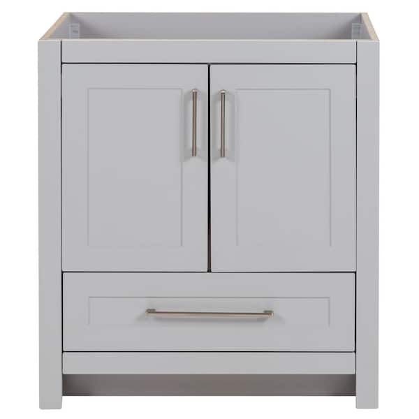 Home Decorators Collection Craye 30 in. W x 22 in. D x 34 in. H Bath Vanity Cabinet without Top in Pearl Gray