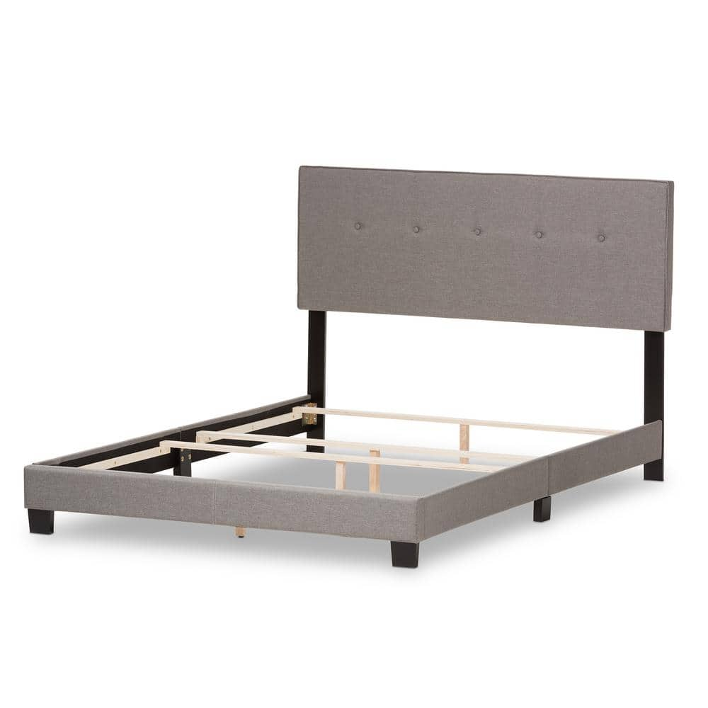 Baxton Studio Hampton Gray Fabric Upholstered Queen Bed 28862-7452-HD ...