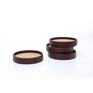 Coaster Set in Full Grain Brown Leather Set of 4
