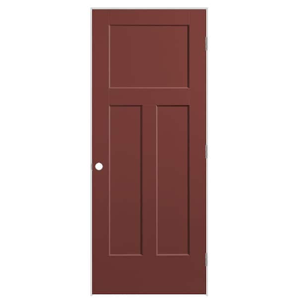 Masonite 32 in. x 80 in. 3-Panel Winslow Left-Hand Solid Core Red Bluff Molded Composite Single Prehung Interior Door