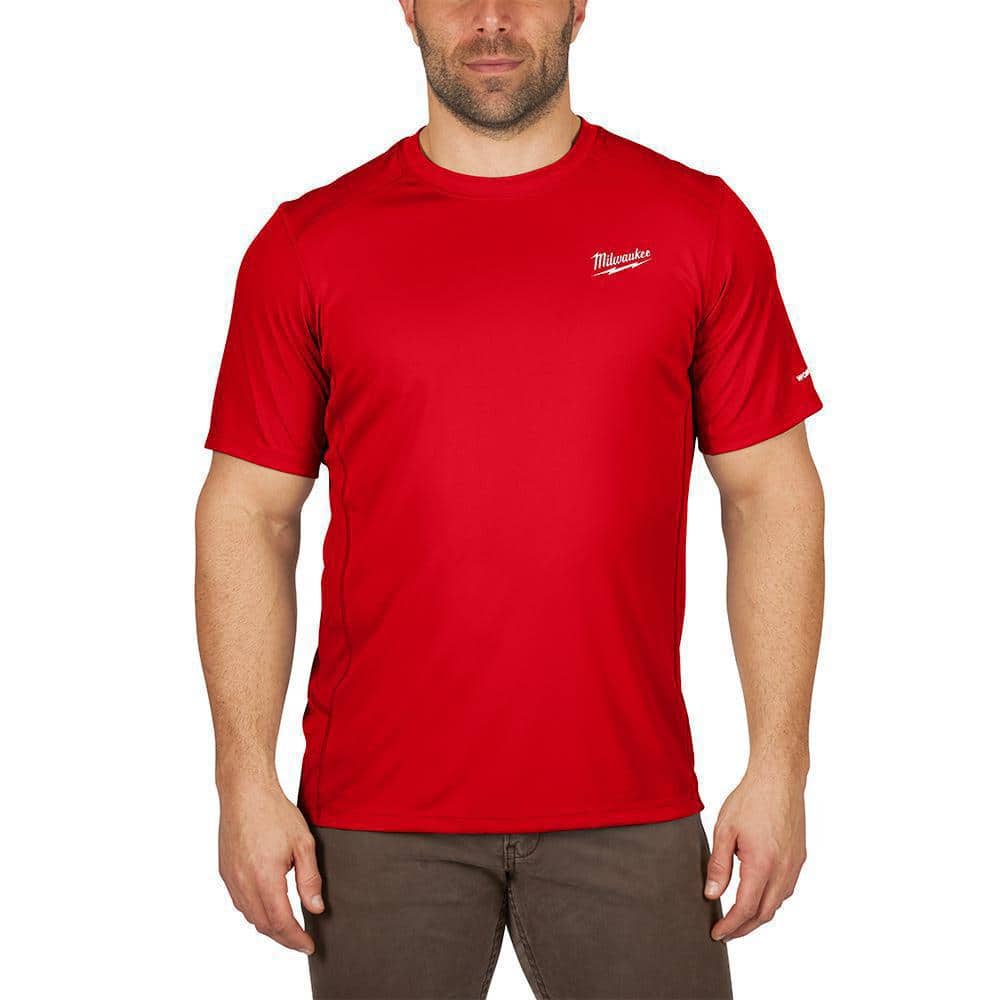 Men's WORKSKIN Large Red Lightweight Performance Short-Sleeve T-Shirt price history on PriceWatchPro
