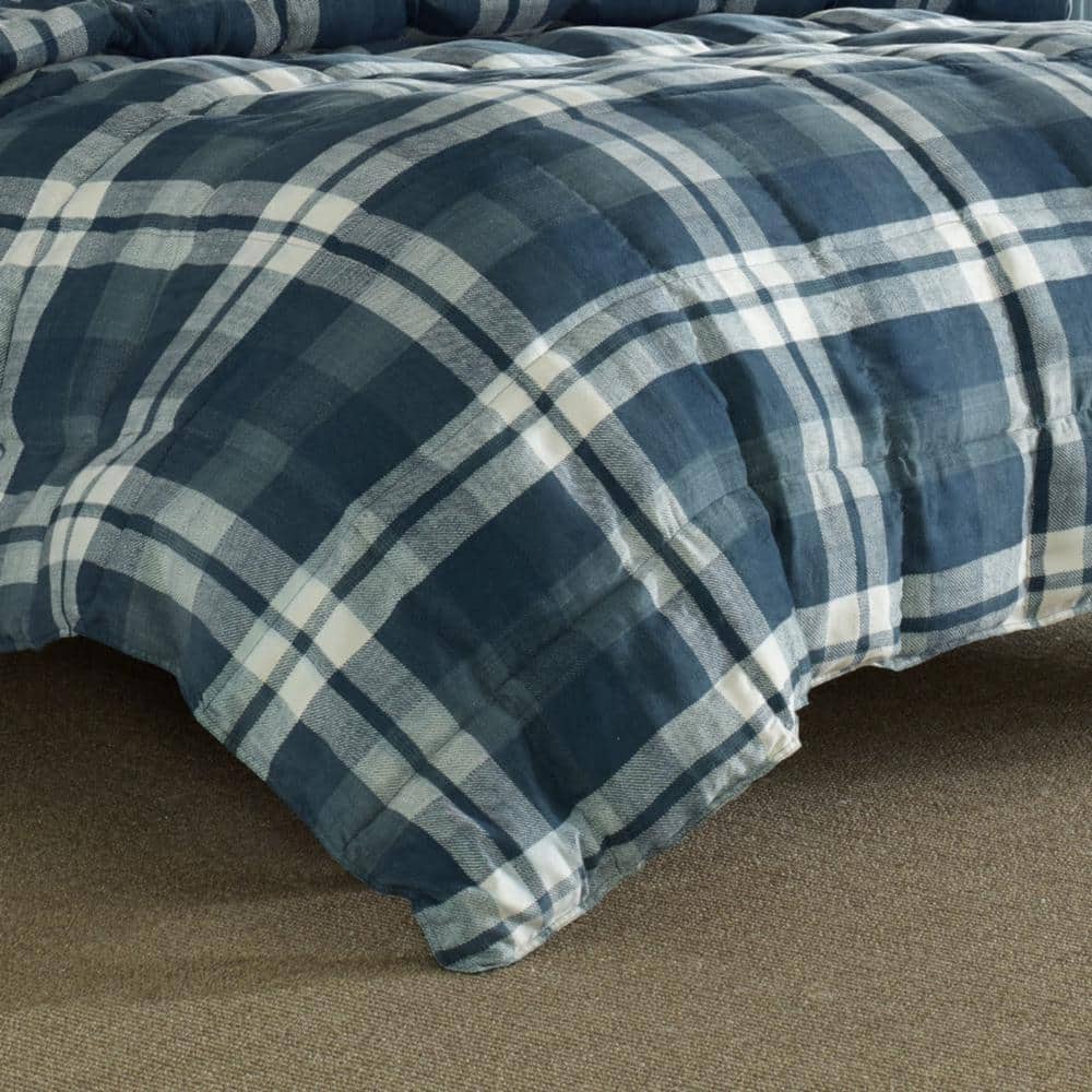 Navy Full Down Alternative Microfiber Reversible Sham Set