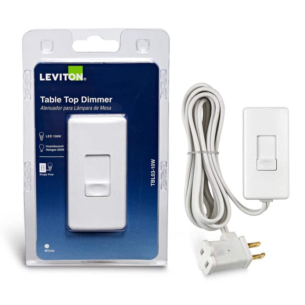 Leviton 300-Watt Decora Sureslide Single Pole 2-Circuit Slide Step Dimmer, White Leviton 300-Watt Decora Sureslide Single Pole 2-Circuit Slide Step Dimmer, White