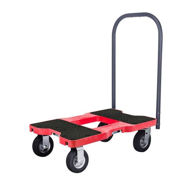 SNAP-LOC 1,500 lbs. Capacity Professional Air-Ride Push Cart E-Track Dolly in Red