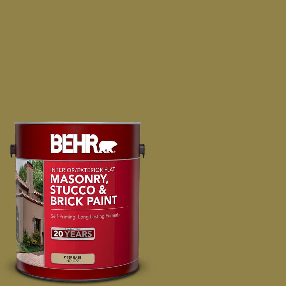 1 gal. #PPU9-02 Lucky Bamboo Flat Interior/Exterior Masonry, Stucco and Bri