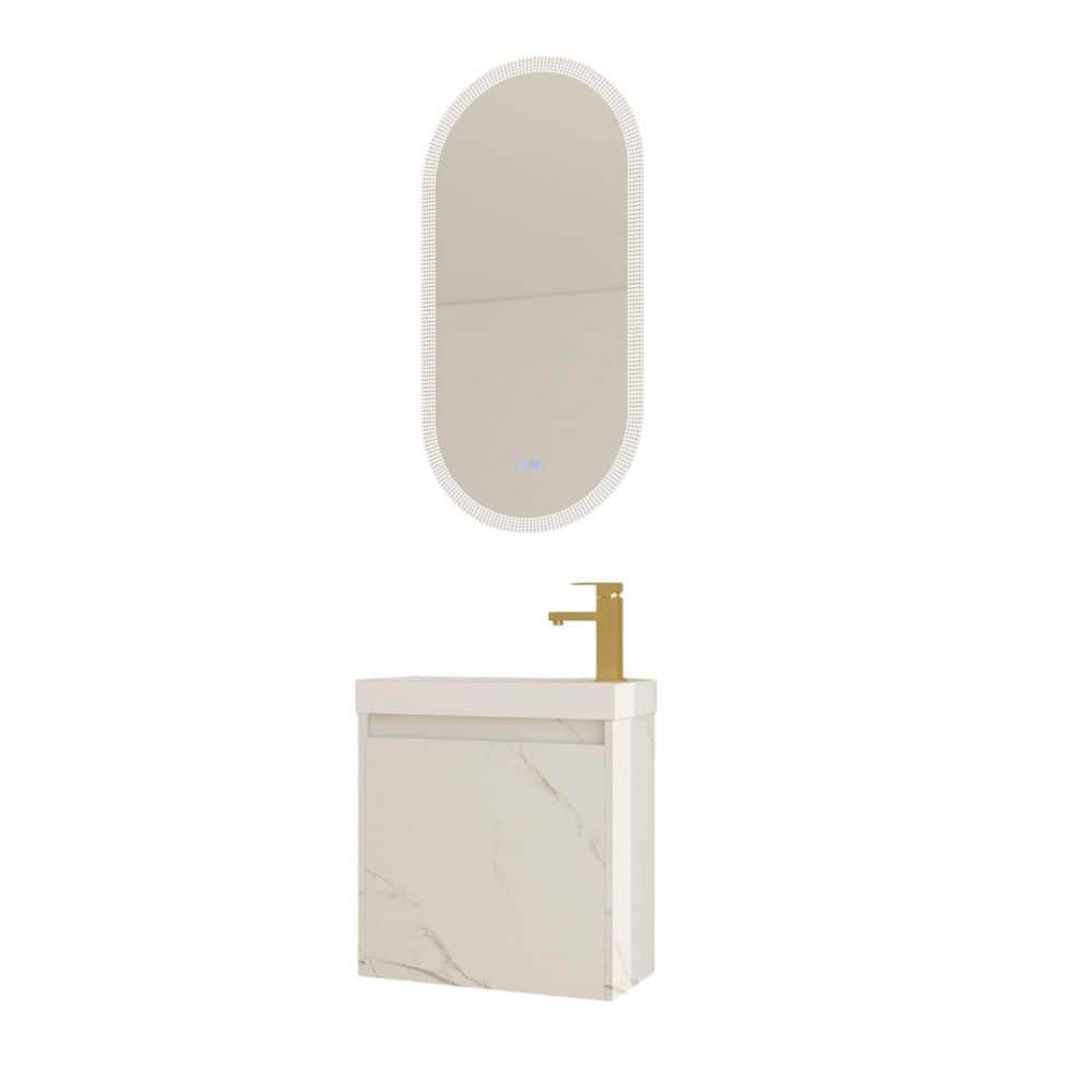 19.70 in. W x 9.90 in. D x 21.30 in. H Bath Vanity Single Sink Wall Mounted