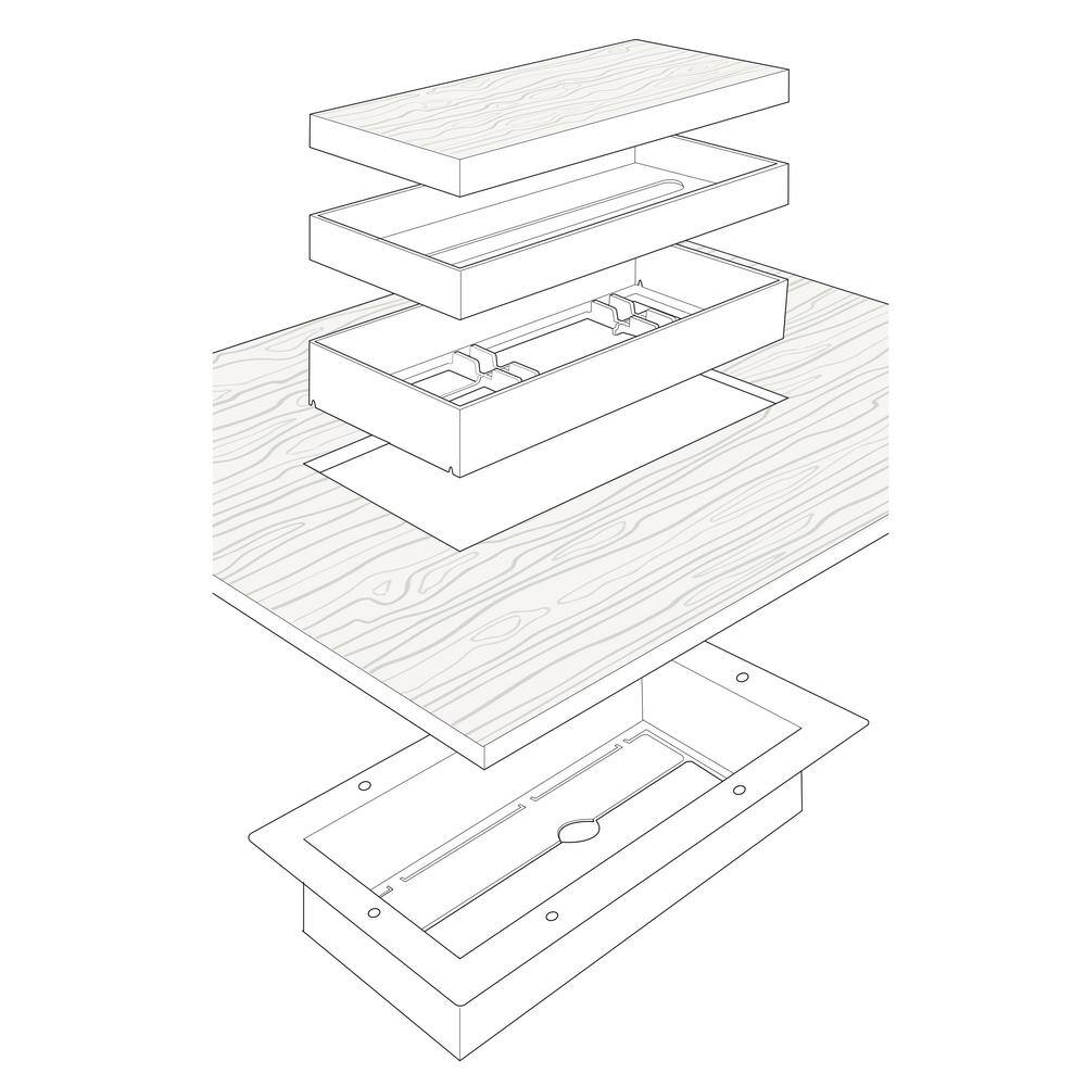 Minimalist Black ABS Plastic and Steel 4x10 Louvered Floor Vent