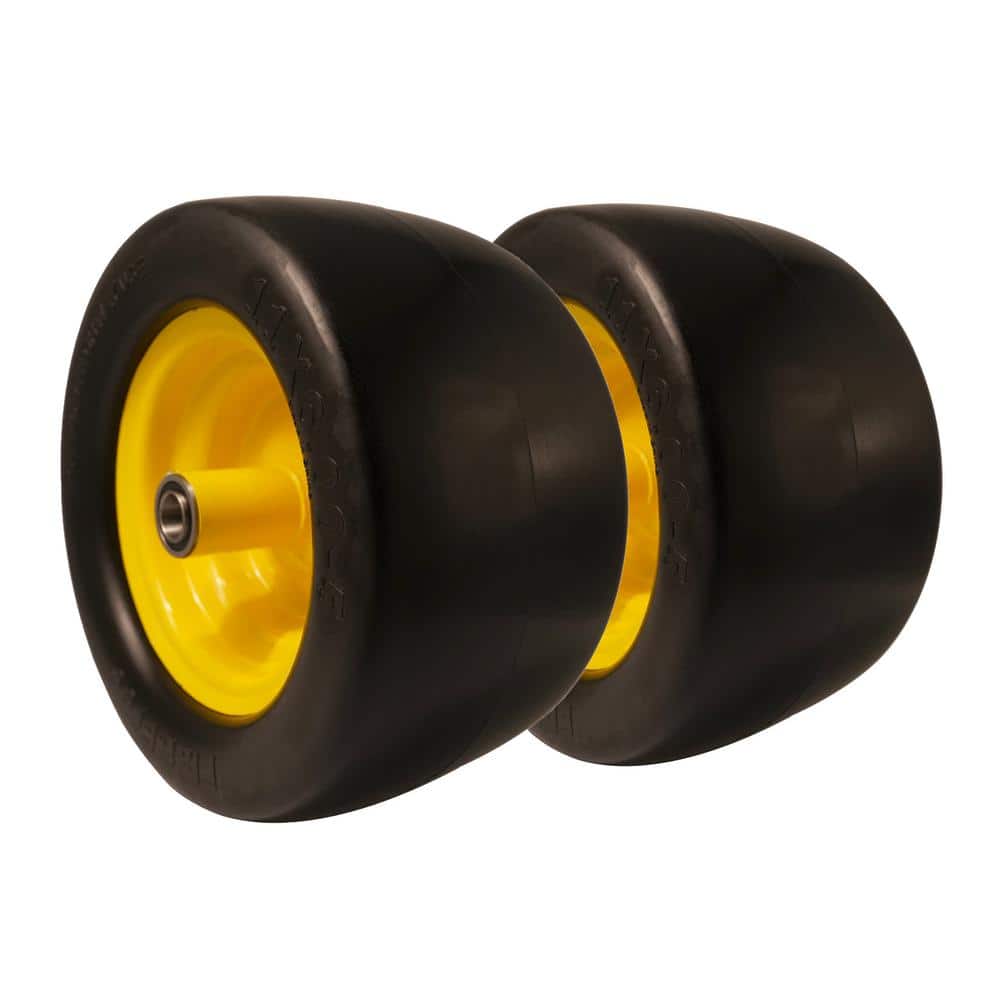"11x6.00-5 Flat Free Tire with 3/4 and 5/8 Bearings Zero Turn Mower, 5.9"" - 8.46"" Center Hub(Set of 2)" price history on PriceWatchPro