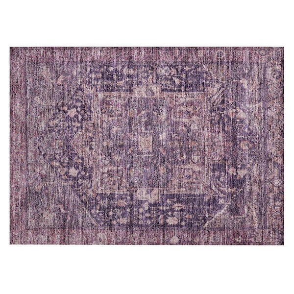 Chantille Machine Washable Indoor/Outdoor Abstract ACN1240 Eggplant 1 ft. 8 in. x 2 ft. 6 in. Area Rug