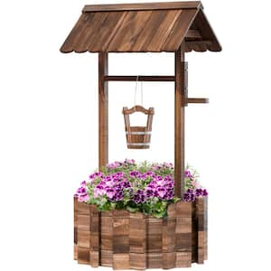 Wooden Wishing Well Planter