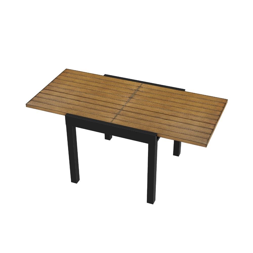 Rectangular Black Aluminum Patio Dining Table with Extension price history on PriceWatchPro