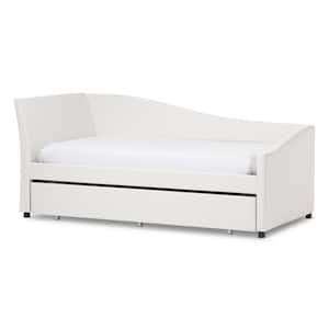 Vera Contemporary White Faux Leather Upholstered Twin Size Daybed