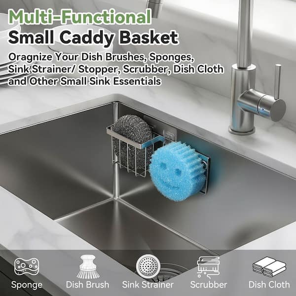 Esepony Stainless Steel Sponge Holder with Space-Saving for Dish