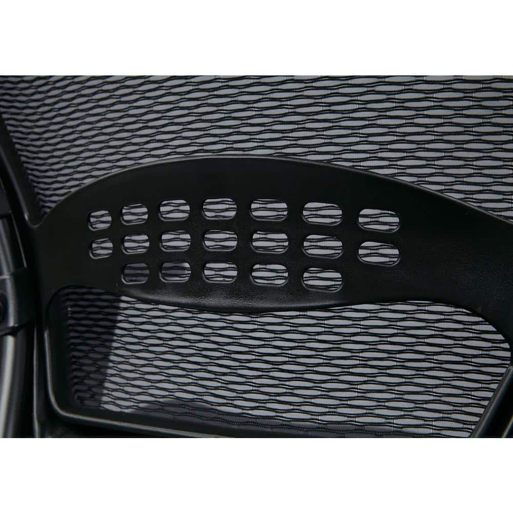 Black Mesh and Leather Adjustable Task Chair with Armrests