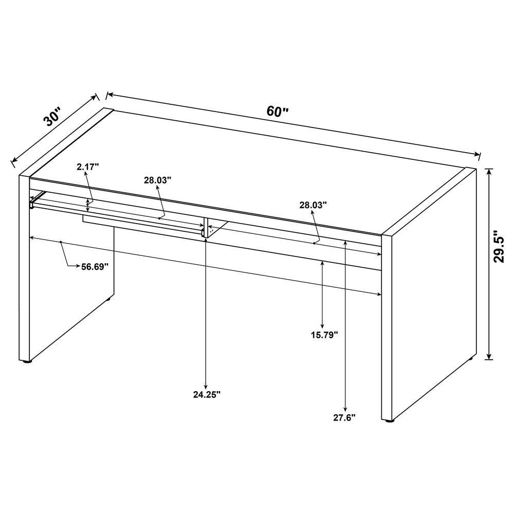 Black Wood Home Office Desk with Drawer and Keyboard Tray