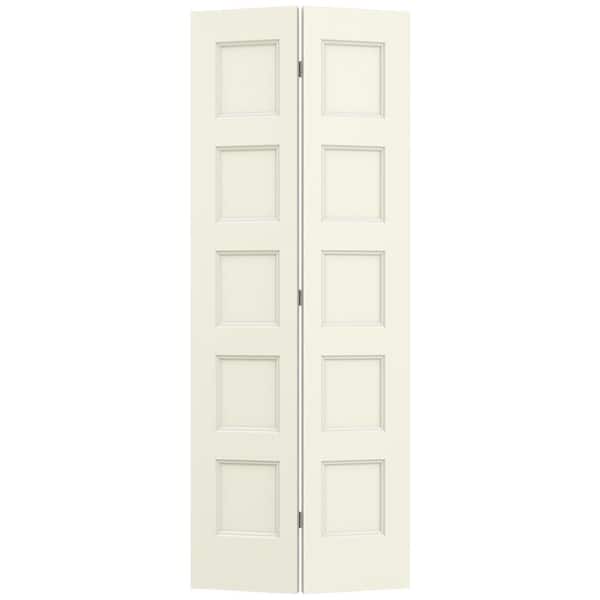 JELD-WEN 36 in. x 80 in. Conmore French Vanilla Paint Smooth Hollow Core Molded Composite Interior Closet Bi-Fold Door