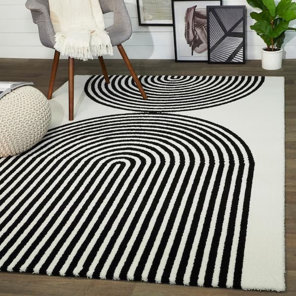 Honnecourt White 8 ft. x 10 ft. Contemporary Area Rug