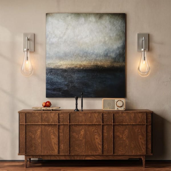 5 in. 1-Light Brushed Nickel Luxury Raindrop Wall Sconce with Clear Glass Shade, No Bulb Included