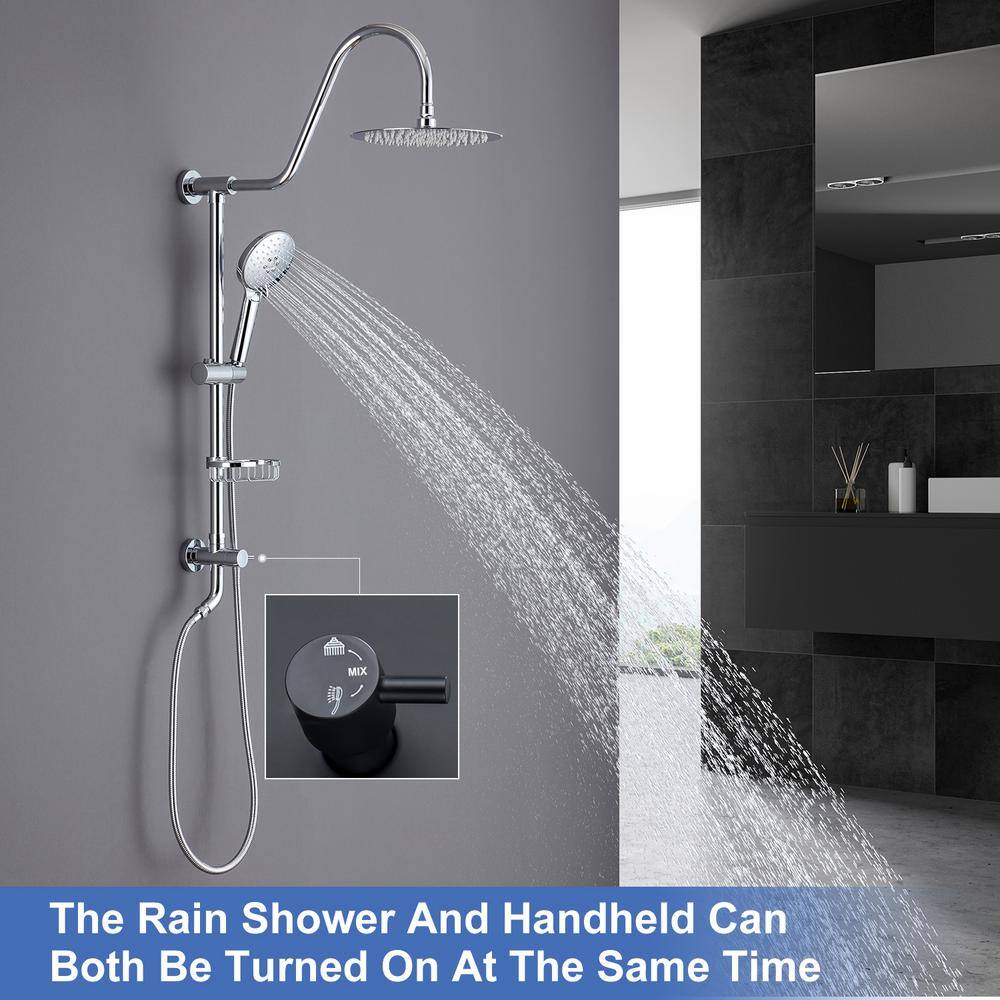 Polished Chrome Adjustable Height Multi-Head Shower System