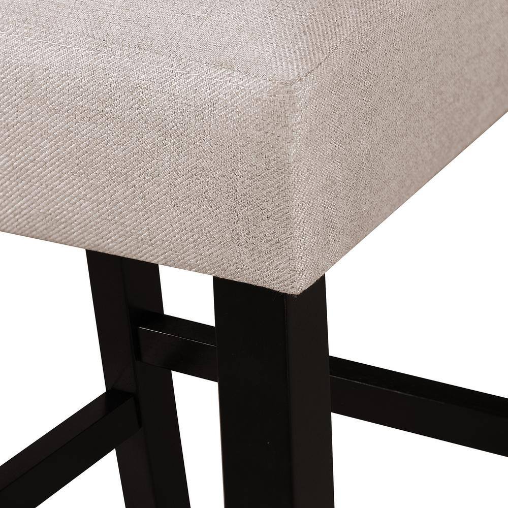 Wheat and Walnut Extra Tall Upholstered Counter Stools, Set of 2