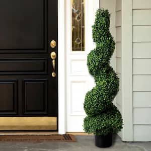 50 in. Artificial Boxwood Spiral Topiary Tree