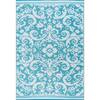 Tayse Rugs Sunset Scroll Aqua 8 ft. x 10 ft. Indoor/Outdoor Area Rug SUN1601 8x10