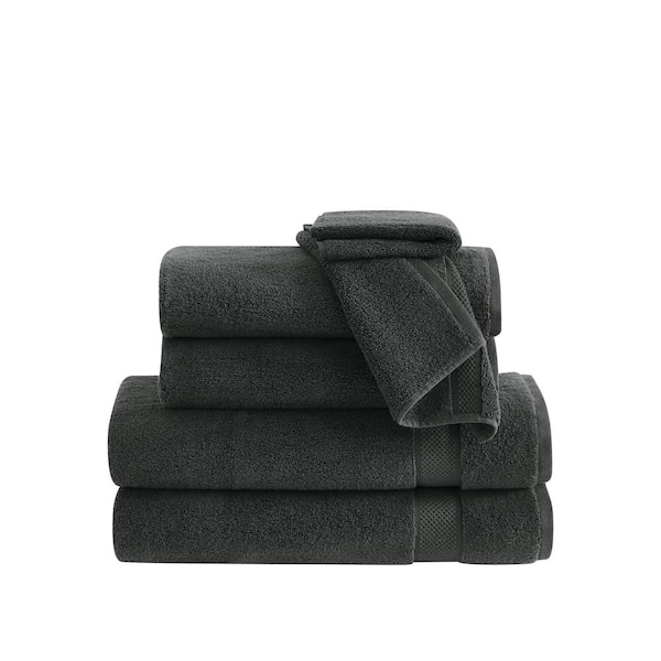 Cloud 6-Piece Black Solid Cotton Towel Set