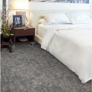 Ferndale - Granite - Blue 13.2 ft. 44 oz. Polyester Pattern Installed Carpet