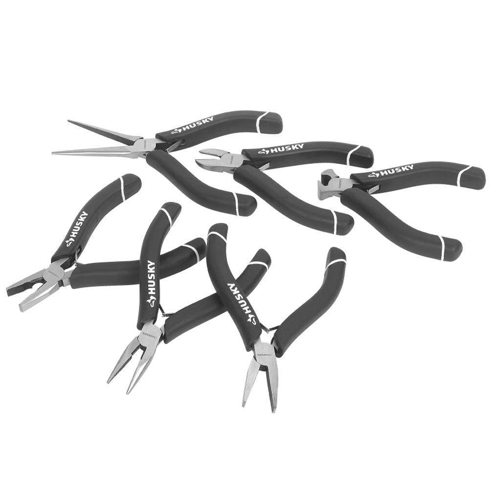 Plizer Mini Husky Mini Pliers Set with Mini Diagonal, Mini Linesman, Mini Needle ...
