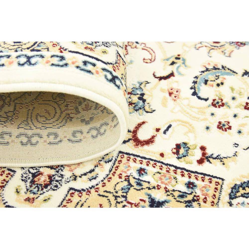 Elegant Ivory Floral 3' x 5' Rectangular Synthetic Rug