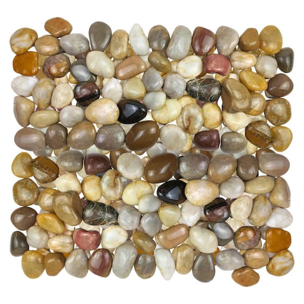 0.5 cu. ft. Large Mixed Color River Rocks Decorative Pebbles for Landscaping Aquarium Garden 40 lbs. Bag