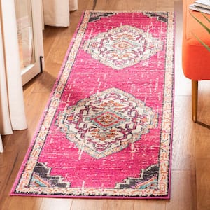 Monaco Pink/Multi 2 ft. x 8 ft. Border Runner Rug