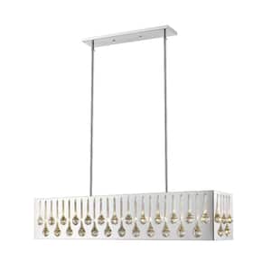 Oberon 7-Light Chrome Indoor Crystal Chandelier with No Bulbs Included