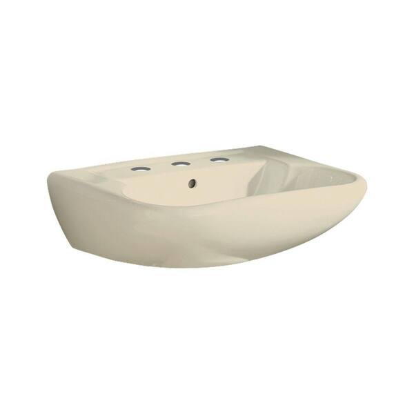 STERLING Southampton 4 in. Wall Mounted Pedestal Sink Basin in Almond-DISCONTINUED