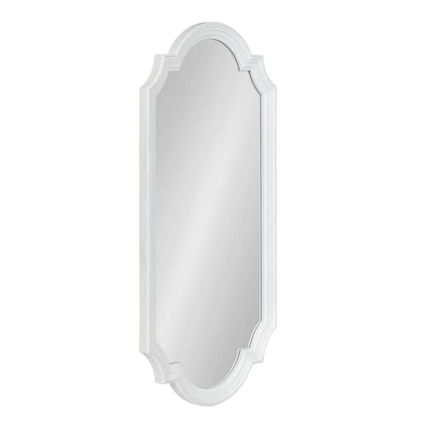Kate and Laurel Fairbourne 20.00 in. W x 42.00 in. H White Scalloped Traditional Framed Decorative Wall Mirror
