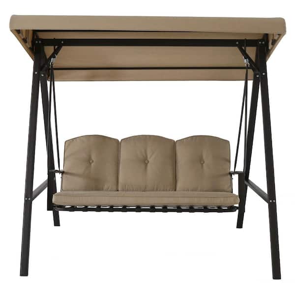 Cunningham 3-Person Metal Outdoor Patio Swing with Canopy