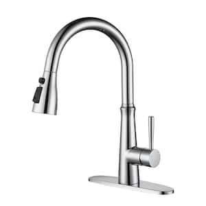 Single Handle Pull Down Sprayer Kitchen Faucet with Advanced Spray, Pull Out Spray Wand in Polished Chrome