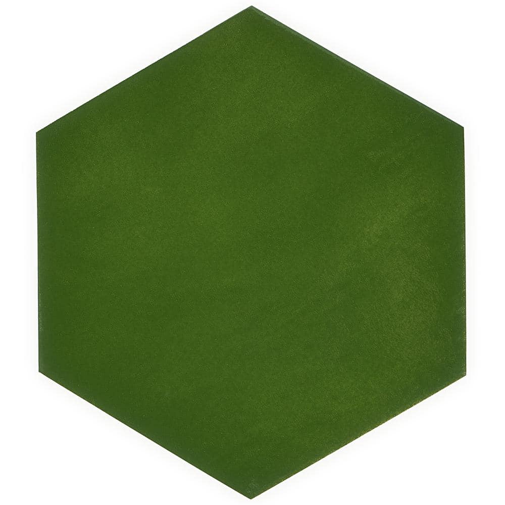 Triton Moss Green Glossy Hexagonal Porcelain Tile