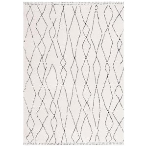 Melody Ivory/Black 4 ft. x 6 ft. Abstract Diamond Area Rug