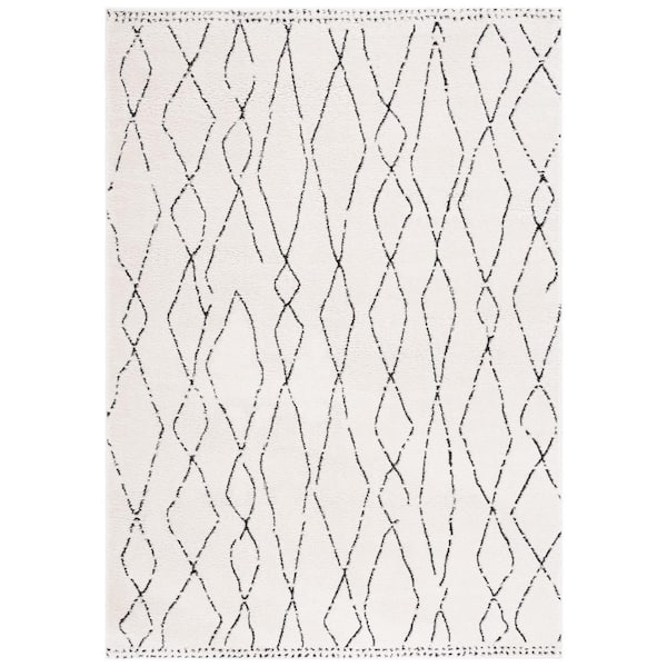 SAFAVIEH Melody Ivory/Black 4 ft. x 6 ft. Abstract Diamond Area Rug