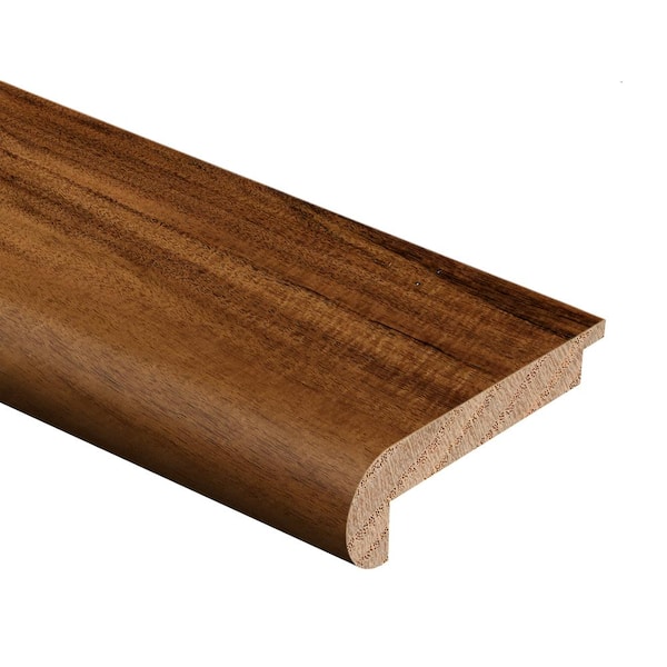 Zamma Hand Scraped Natural Acacia 3/8 in. Thick x 2-3/4 in. Wide x 94 in. Length Hardwood Stair Nose Molding Flush