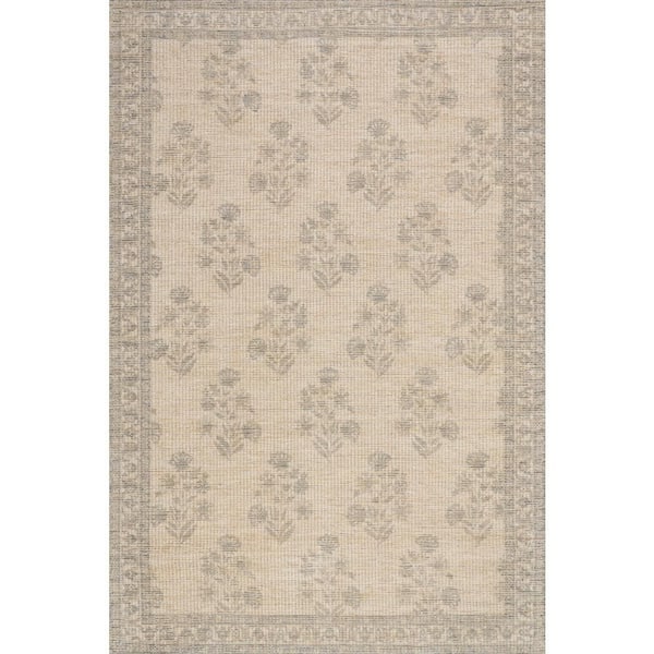 Sylv Textured Floral and Paisley Ivory 6 ft. x 9 ft. Indoor Area Rug