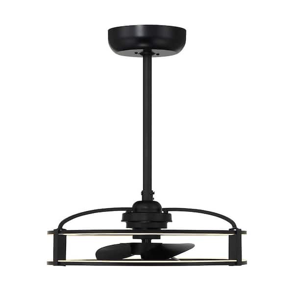 Savoy House Vesta 23 in. W Indoor Matte Black Integrated LED Ceiling Fan D'Lier with Clear Acrylic Glass and Remote Control Included
