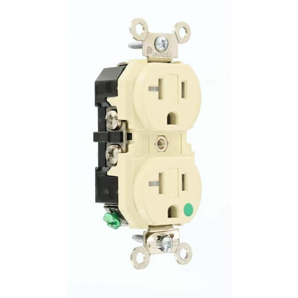 20 Amp 125 V Hospital Grade Tamper Resistant Duplex Outlet/Receptacle, Ivory (1-Pack) 8300-SGI