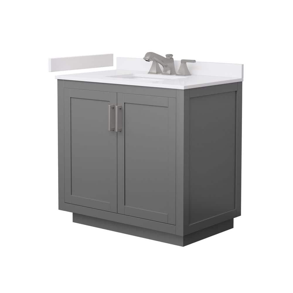 Miranda 36 in. Single Freestanding Dark Gray Bath Vanity with White Cultured Marble Top Assembled price history on PriceWatchPro